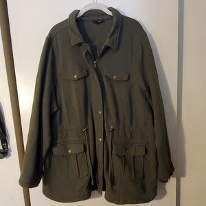 Torrid Size 3 Army Green Mixed Media Zip Up